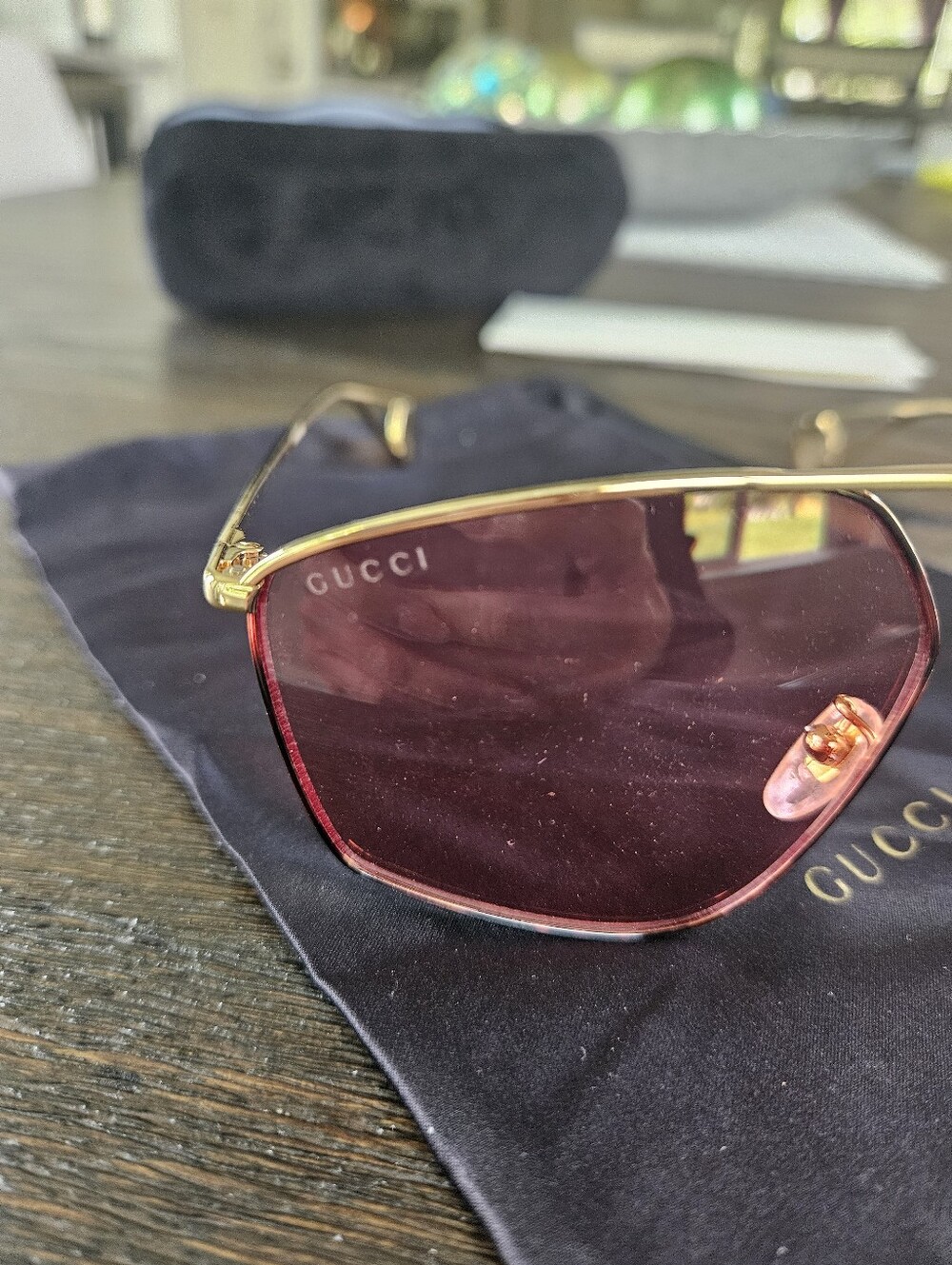 Gucci Pink Gold Frame Sunglasses GG0437SA - Picture 9 of 11